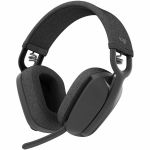 Logitech Zone Vibe 100 Wireless Over Ear Headphones  Noise Canceling Microphone  Advanced Multipoint Bluetooth Headset  Graphite - Stereo - Wireless - Bluetooth - 98.4 ft - Over-the-ear