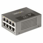 StarTech.com 4-Port Multi-Gigabit PoE++ Injector  5/2.5/1G Ethernet (NBASE-T)  PoE/PoE+/PoE++ (802.3af/802.3at/802.3bt)  160W Power Budget - 4-Port Multi-Gigabit PoE injector supports E