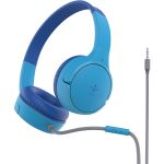 Belkin SoundForm Mini Wired On-Ear Headphones for Kids - Stereo - Mini-phone (3.5mm) - Wired - On-ear  Over-the-head - Binaural - Ear-cup - 4 ft Cable - Blue