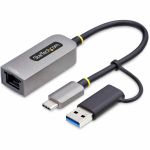 StarTech.com 2.5GbE USB-C to Ethernet Adapter with USB-A Converter  NBASE-T NIC  USB 3.0 Type-C 2.5/1G Multi Speed Network  USB 3.1 RJ45 - 2.5GbE NBASE-T USB-C to Ethernet Adapter w/USB