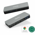 Plugable Dual 4K USB-C Chromebook Docking Station  Google Certified Chromebook Compatible  60W Driverless Charging Dock - Universal dock compatible with ChromeOS  Windows  2x HDMI and 2