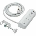 Eaton Tripp Lite Series Protect It! 3-Outlet Surge Protector with USB-A and USB-C Ports - 5-15R Outlets  900 Joules  20W PD Charging  Desk Clamp  8 ft. (2.4 m) Braided Cord  White - Whi