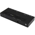 StarTech.com 4-Port HDMI Automatic Video Switch - 4K 2x1 HDMI Switch with Fast Switching  Auto-Sensing and Serial Control - Switch between four HDMI sources on a single HDMI display w/