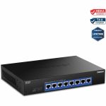 TRENDnet 8-Port 10G Switch  TEG-S708  8 x 10G RJ-45 Ports  160Gbps Switching Capacity Rack mountable  Ethernet Splitter  NDAA & TAA Compliant  Lifetime Protection  Black - 8 Ports - 10