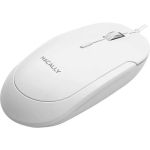 Macally USB-C Optical Quiet Click Mouse for Mac/PC White (UCDYNAMOUSEW) - Optical - Cable - White  Silver - USB Type C - 2400 dpi - Scroll Wheel - 3 Button(s) - Symmetrical - 1