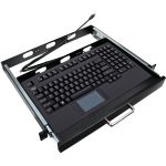 Adesso Touchpad Keyboard with Rackmount - Cable Connectivity - USB Interface - 104 Key(s) - Left Mouse  Right Mouse  Home  Back  Forward  Search  Email  Play/Pause  Stop  Previous Track
