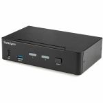 StarTech.com 2 Port DisplayPort KVM Switch - 4K 60Hz - Single Display - UHD DP 1.2 USB KVM Switch with USB 3.0 Hub & Audio - TAA Compliant - 2 Port DisplayPort KVM Switch w/ USB Hub & h