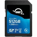 OWC 512GB Atlas Pro SDXC UHS-II V60 Memory Card - 250 MB/s Read - 130 MB/s Write - Minimum 60MB/s Sustained Write - Ideal For General Photo/Video Capture - High-resolution RAW Photograp