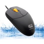 Adesso iMouse W3 Waterproof Antimicrobial Mouse with Magnetic Scroll Wheel - Optical - Cable - Black  Yellow - USB - 1000 dpi - Scroll Wheel - 4 Button(s) - Right-handed