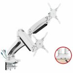 SIIG Dual Monitor Aluminum Heavy Duty Desk Mount with USB and Audio Ports - 17in to 43in - VESA 75x75  100x100  200x200