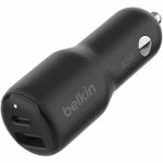 Belkin BoostCharge Dual Car Charger 42W - 12 V DC Input - Black
