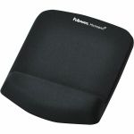 Fellowes&reg; PlushTouch&trade; Foam Mouse Pad Wrist Support with MICROBAN&reg; - Black (9252001) - 1in x 7.25in x 9.38in Dimension - Black - Polyurethane  Foam - Wear Resistant  Tear R