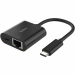 Belkin Connect USB-C to Ethernet + Charge Adapter 100W - USB Type C - Portable - Black