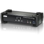 ATEN 2-Port USB 3.0 4K DisplayPort KVMP Switch-TAA Compliant - 2 Computer(s) - 1 Local User(s) - 4096 x 2160 - 6 x USB - 3 x DisplayPort