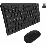 Macally RF Wireless Keyboard and Mouse For Windows PC - USB Scissors Wireless RF 2.40 GHz Keyboard - 78 Key - Black - USB Wireless RF Mouse - 1600 dpi - 3 Button - Black - Compatible wi