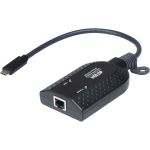 ATEN USB-C Virtual Media KVM Adapter KA7183 - 1 Computer(s) - 1920 x 1200 - 1 x Network (RJ-45) - 1 x USB - Rack-mountable