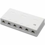 Eaton Tripp Lite Series Pre-Configured Unshielded Cat6 6-Port Surface-Mount Box  110 IDC  RJ45  White - White - Acrylonitrile Butadiene Styrene (ABS) - 6 x RJ-45 Port(s)
