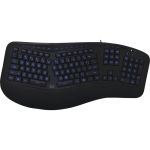 Adesso Color Illuminated Ergonomic Keyboard - Cable Connectivity - USB Interface - RGB LED - 105 Key(s) - 13 Hot Key(s) - Media Player  Internet  Multimedia  Play/Pause  Stop  Previous