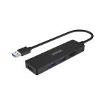 Unitek H1108A 5-in-1 USB 3.1 Gen1 Type-A Hub (3-Port USB3.0 + Card Reader) Black