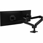 Ergotron Desk Mount for Monitor  LCD Display - Black - Height Adjustable - 2 Display(s) Supported - 27in Screen Support - 44 lb Load Capacity - 100 x 100  75 x 75 - VESA Mount Compatibl