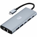 Adesso AUH-4035 7 in 1 Docking Station  Supports USB C to x1 4K HDMI  3x USB-A 3.2  1x PD  1x Micro SD  1x SD Card - for Notebook/Tablet PC/Smartphone/Monitor/TV/Projector - Charging Ca