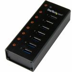 StarTech.com 7 Port USB 3.0 Hub - 5Gbps - Desktop or Wall-mountable Metal Enclosure - Connect 7 high-performance devices to your computer or Mac with this compact and rugged hub - 7-Por