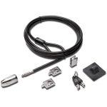 Kensington Desktop & Peripherals Locking Kit 2.0 - 8 ft Cable - Keyed Lock - Black - Carbon Steel - For Desktop Computer