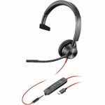 Poly Blackwire 3315 Monaural USB-C Headset +3.5mm Plug +USB-C/A Adapter - Mono - USB Type C  Mini-phone (3.5mm) - Wired - 32 Ohm - On-ear - Monaural - Ear-cup - 7 ft Cable - Omni-direct