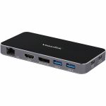VisionTek VT400 - Dual Display USB-C Docking Station with Power Passthrough - for Notebook - 100 W - USB Type C - 2 Displays Supported - 4K - 3840 x 2160 - 2 x USB 3.0 - 2 x USB Type-A