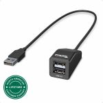 Plugable USB 2.0 2-Port High Speed Ultra Compact Hub Splitter - (480 Mbps  USB 2.0  Compatible with Windows  Linux  macOS  Chrome OS)