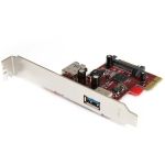 StarTech.com 2 port PCI Express SuperSpeed USB 3.0 Card with UASP Support - 5Gbps - 1 Internal 1 External - Add one internal and one external SuperSpeed USB 3.0 to your PC - 2 port PCI