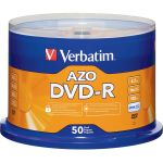 Verbatim AZO DVD-R 4.7GB 16X with Branded Surface - 50pk Spindle - 2 Hour Maximum Recording Time
