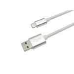 USB 3.0 A/M to USB-C Cable 3A Silver Aluminum Connector White 3'