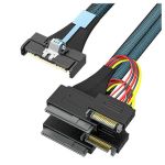 MCIO 8X TO 2*U.2 (SFF-8639)+15P u.2 ssd Cable 1.5ft Black