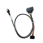SlimSAS (SFF-8654)  38Pin to U.2 NVMe (SFF-8639) 68Pin Cable with Power 75cm Black