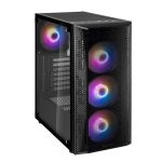 Silverstone FAB1B-PRO Mid Tower ATX Case Tempered Glass Side Panel ARGB Lighting 4x ARGB Fans Black