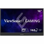 ViewSonic VX1654 16 Inch 1080p Portable IPS Gaming Monitor with 144Hz  AMD FreeSync  2 Way Powered 60W USB C  Mini HDMI  and Built-in Stand with Protective Cover - 15.6in Viewable - In-