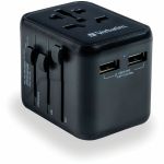 Verbatim UTA-01 Universal Travel Adapter 12W - USB-A - 12 W - 120 V AC  230 V AC Input - 1