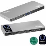 Plugable USB C Docking Station 5 Monitors  140W DisplayLink Dock Connects up to Five 4K Displays for MacBook Windows Thunderbolt 4 Laptops - 2x HDMI  3x USBC 2.5Gbps Ethernet  Driver Re