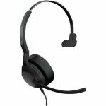 Jabra Evolve2 50 Headset - Microsoft Teams Certification - Mono - USB Type C  USB Type A - Wired/Wireless - Bluetooth - 98.4 ft - 20 Hz to 20 kHz - On-ear  Over-the-head - Monaural - Su