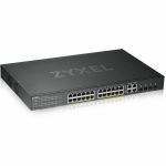 ZYXEL GS1920-24HPv2 24-Port Gigabit Smart Nebula Cloud Managed PoE Switch | 24 PoE+ Ports at 375W with 4 SFP Uplinks | TAA Compliant - 24 Ports - Gigabit PoE / PoE+ Ethernet - Nebula Cl