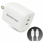 IOGEAR GearPower Dual USB-C 65W GaN Charger - 65 W - 6 ft Cable - 20 V DC Output - 3.25 A - 1