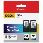Canon PG-260 / CL-261 Original Inkjet Ink Cartridge - Value Pack - Black  Color - 2 / Pack - Inkjet - 2 / Pack