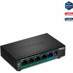TRENDnet 5-Port Gigabit PoE+ Switch  32W PoE Power Budget  10Gbps Switching Capacity  IEEE 802.1p QoS  DSCP Pass-Through Support  Fanless  Wall Mountable  Lifetime Protection  Black  TP