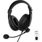 Morpheus 360 Deluxe Multimedia Stereo USB Headset - Adjustable Microphone - Lightweight Comfortable Design - Eco Leather Ear Cushions - HS3500SU - 32 Ohm - 20 Hz - 20 kHz - 8 ft Cable -