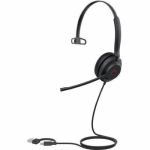 Yealink USB Wired Headset - Microsoft Teams Certification - Mono - USB Type A  USB Type C - Wired - 32 Ohm - 20 Hz to 20 kHz - Over-the-head - Monaural - Supra-aural - 4.92 ft Cable - N