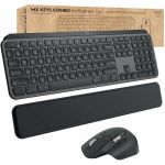 Logitech MX Keys Combo for Business Keyboard & Mouse - USB Wireless Bluetooth Keyboard - USB Wireless Bluetooth Mouse - Darkfield - 8000 dpi - 7 Button - Scroll Wheel - Right-handed - C