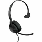 Jabra Evolve2 50 Headset - Microsoft Teams Certification - Mono - USB Type C  USB Type A - Wired/Wireless - Bluetooth - 98.4 ft - 20 Hz to 20 kHz - On-ear - Monaural - Supra-aural - 5.5