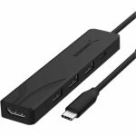 Sabrent Multi-Port USB Type-C Hub - for Keyboard  Mouse  Flash Drive  Printer  HDTV  Monitor  Projector  Notebook  Desktop PC - Charging Capability - USB Type C - 4K  4K @ 60Hz  4K UHD