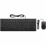 Lenovo Essential Wired Combo Black US English - USB Type A Membrane Cable Keyboard - English (US) - Black - USB Type A Cable Mouse - Optical - 1600 dpi - 3 Button - Scroll Wheel - Black